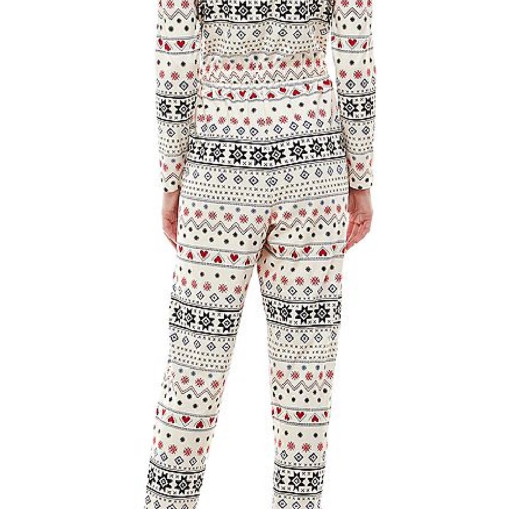 Celebrate Together Blue/Cream/Red Cozy One piece Onesie Pajamas by Size Large - Picture 3 of 4